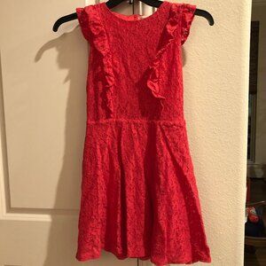 Red-Coral Lace Dress